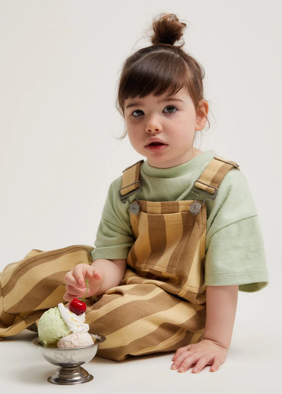 Blythe Banoffee Stripe Dungaree - Image 3