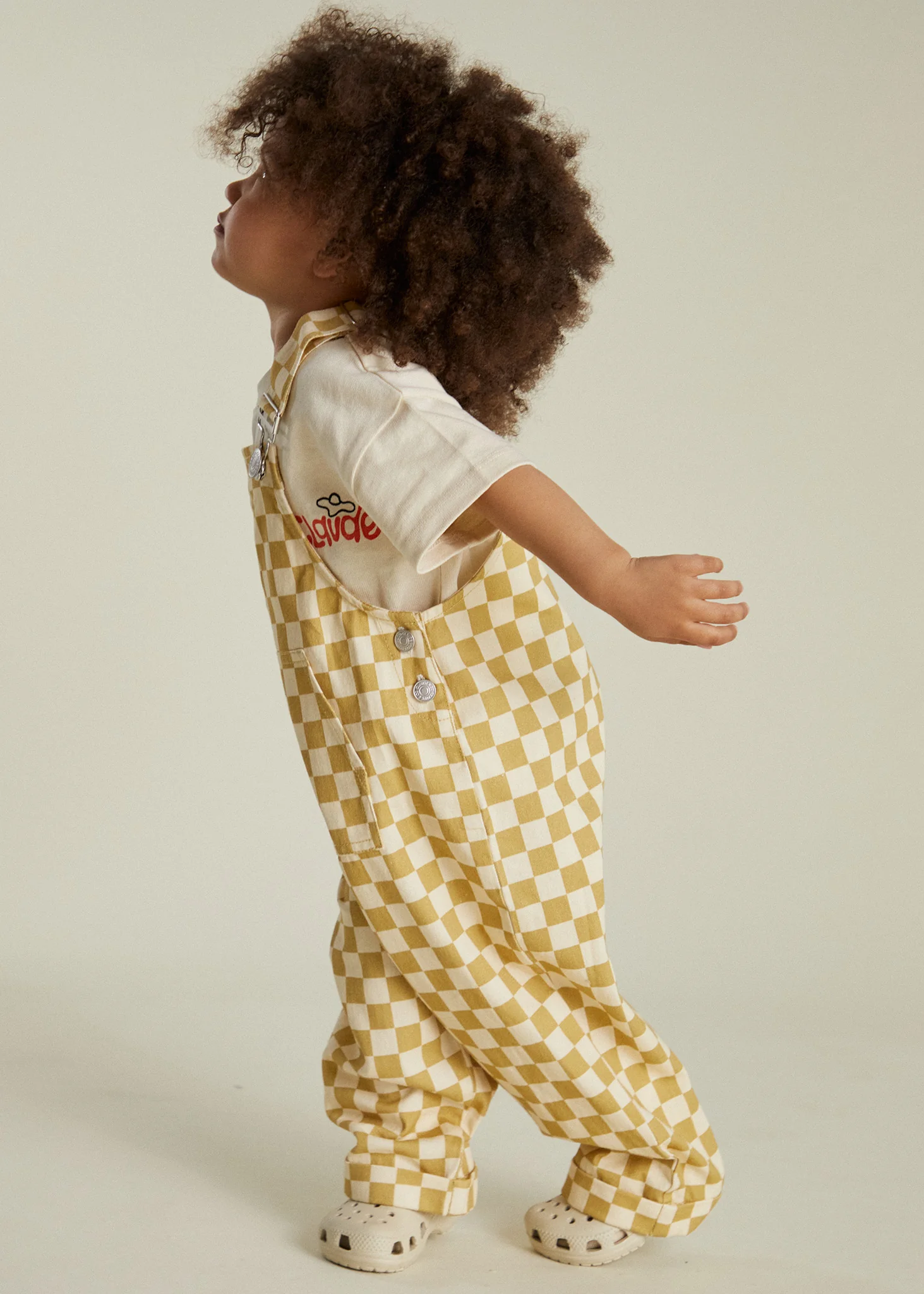 Cecile Ochre Check Dungaree - Image 3