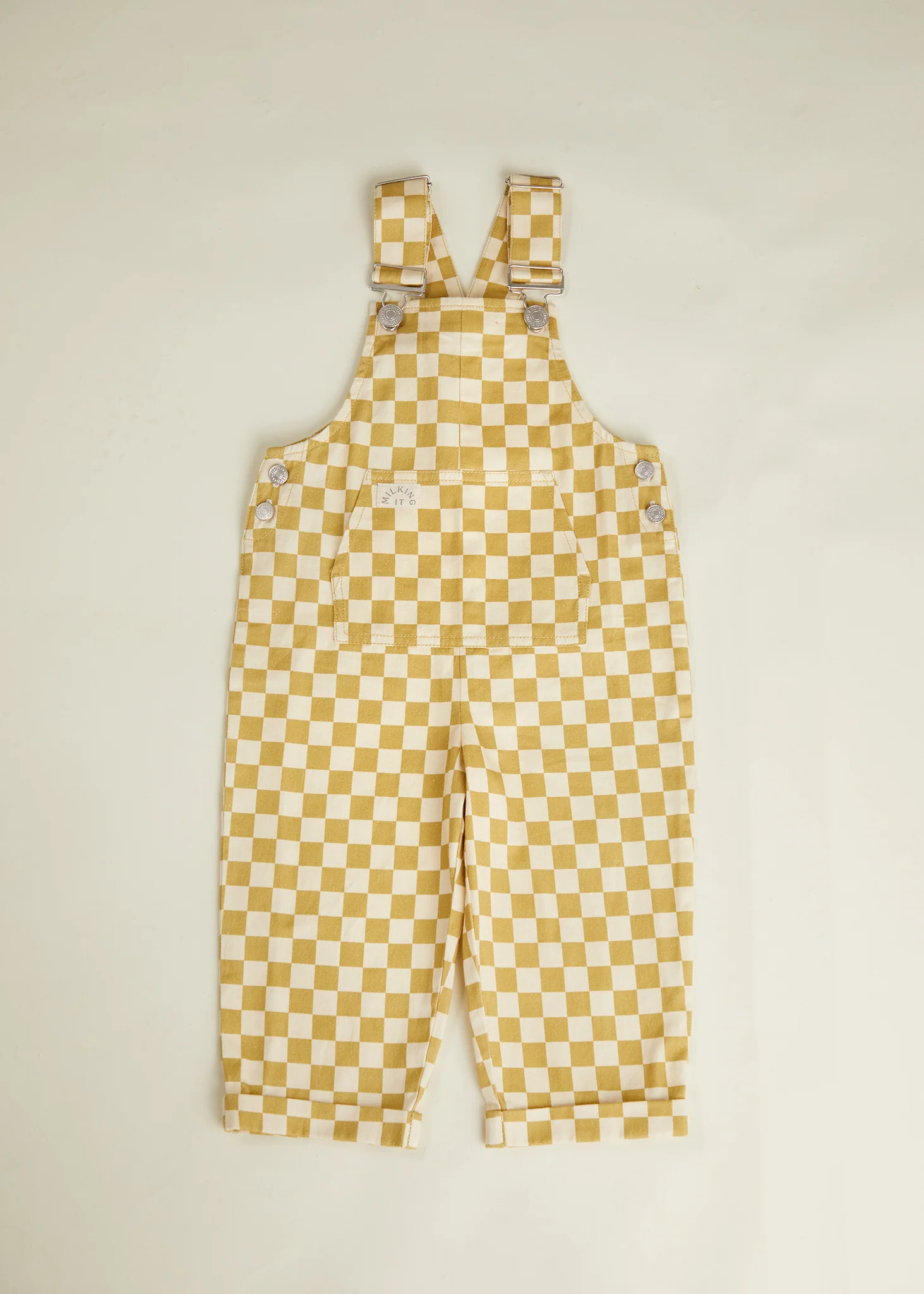 Cecile Ochre Check Dungaree - Image 4