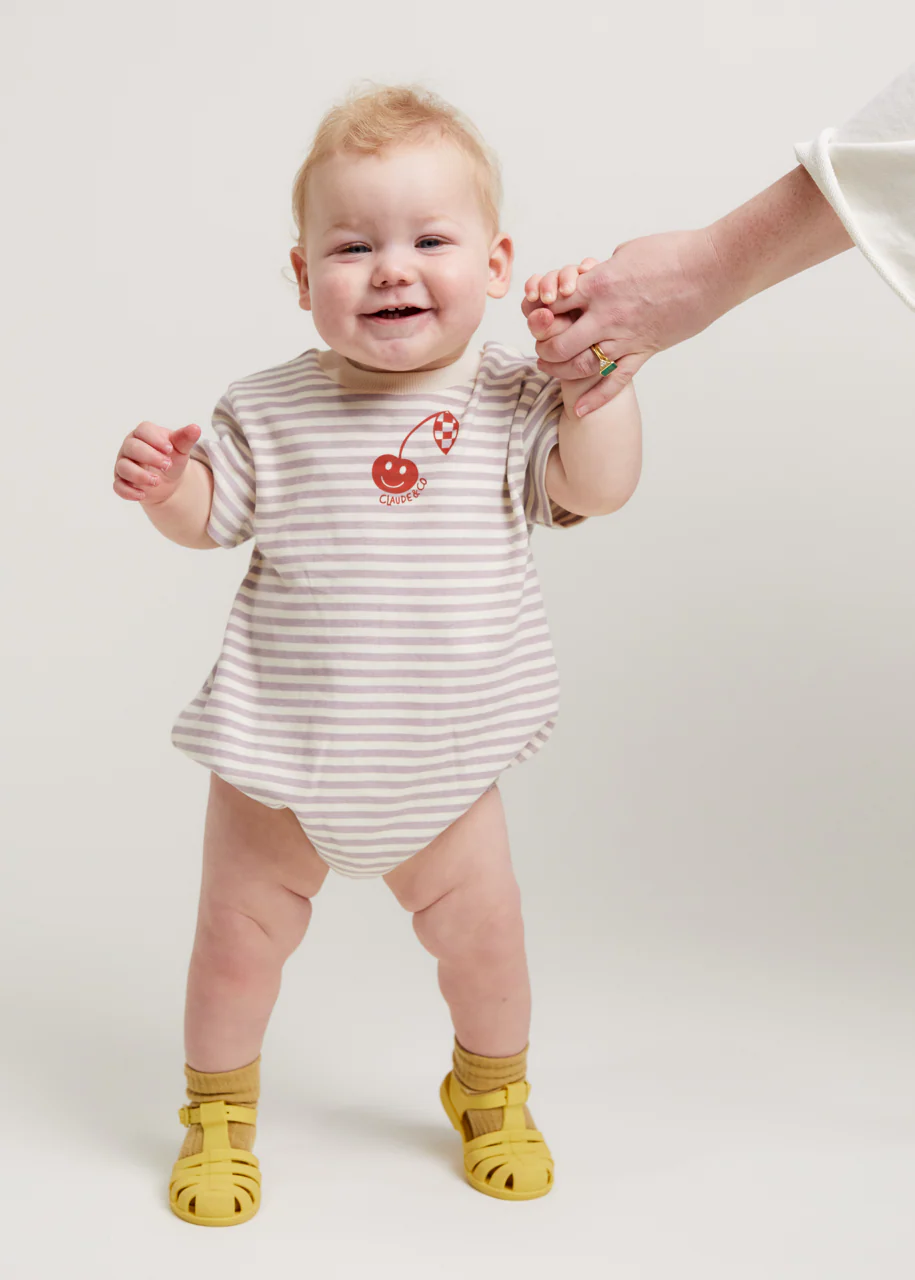 Devon Lilac Stripe Romper - Image 3