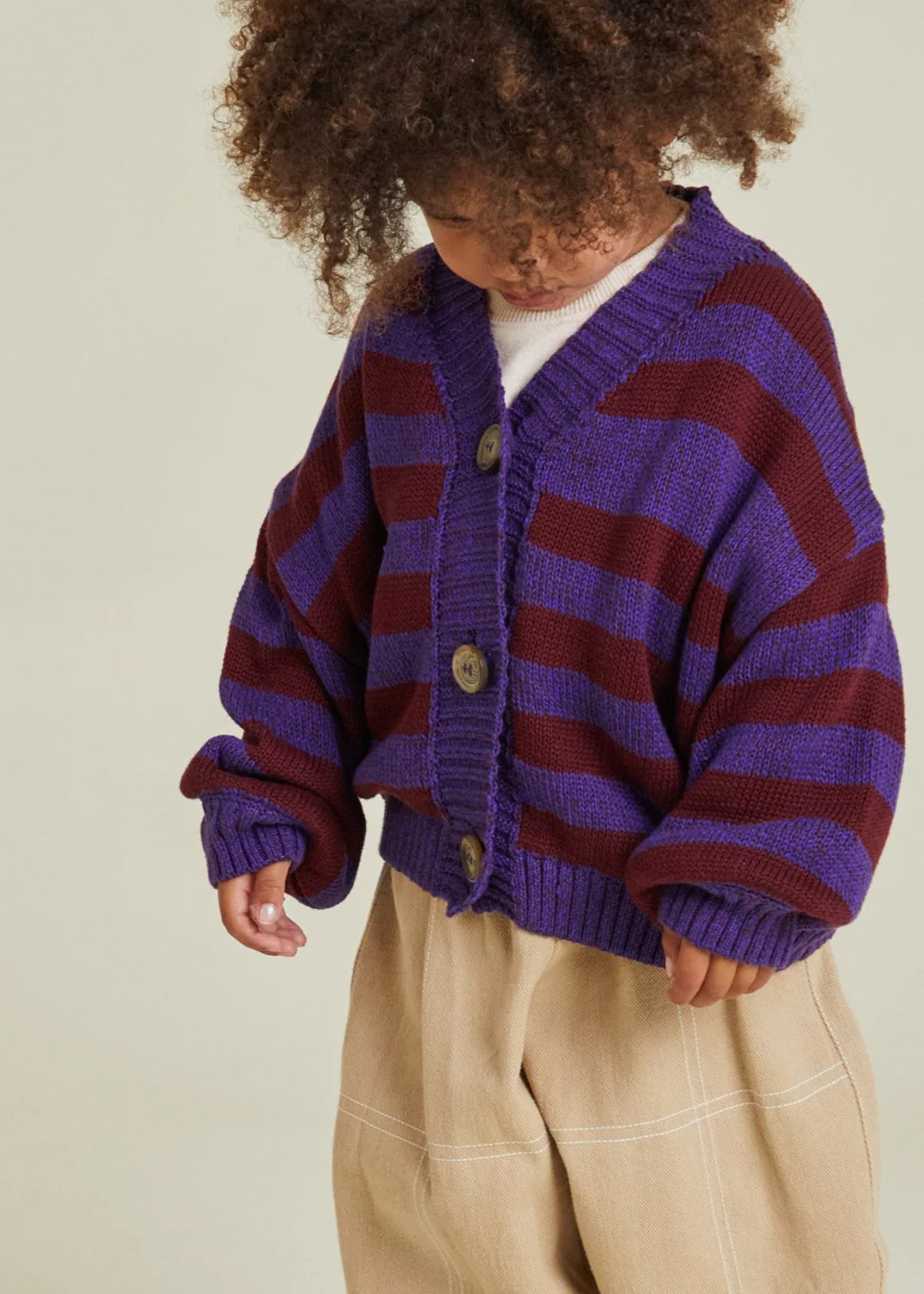 Eben Purple Stripe Cardigan