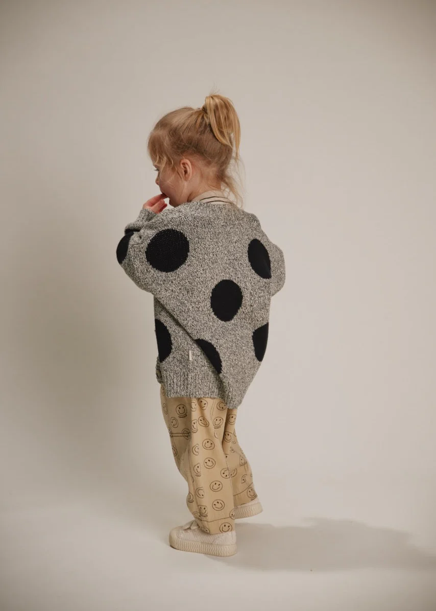 Eben Spot Grey Knitted Cardigan - Image 3