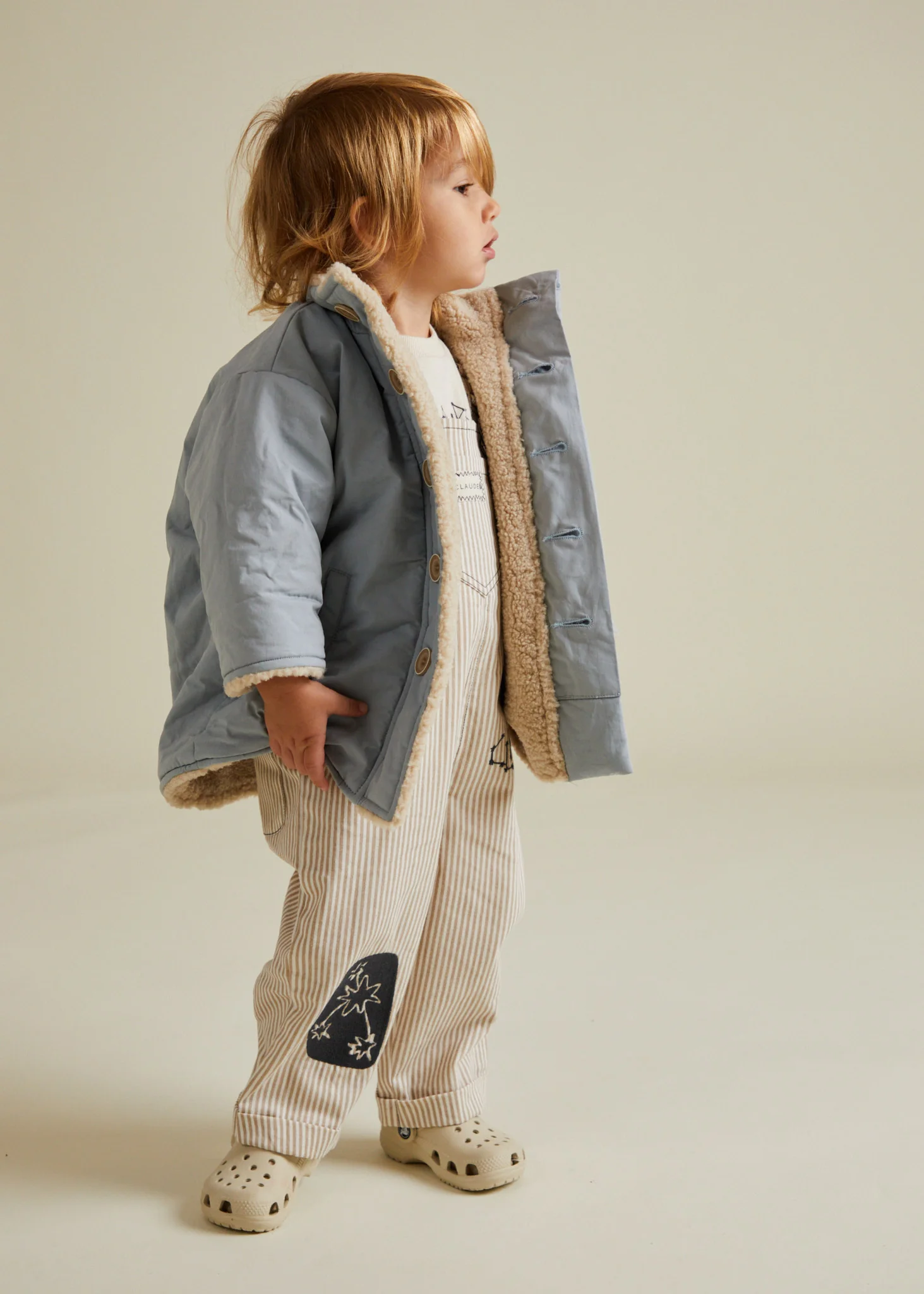 Piper Sand Stripe Embroidered Dungaree - Image 6