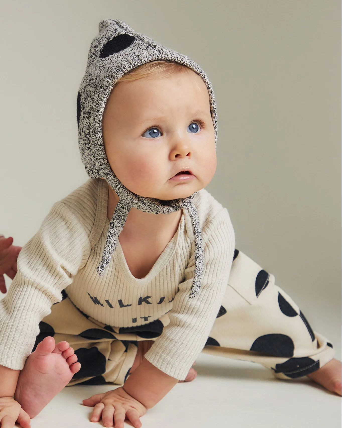Pixie Spot Grey Bonnet